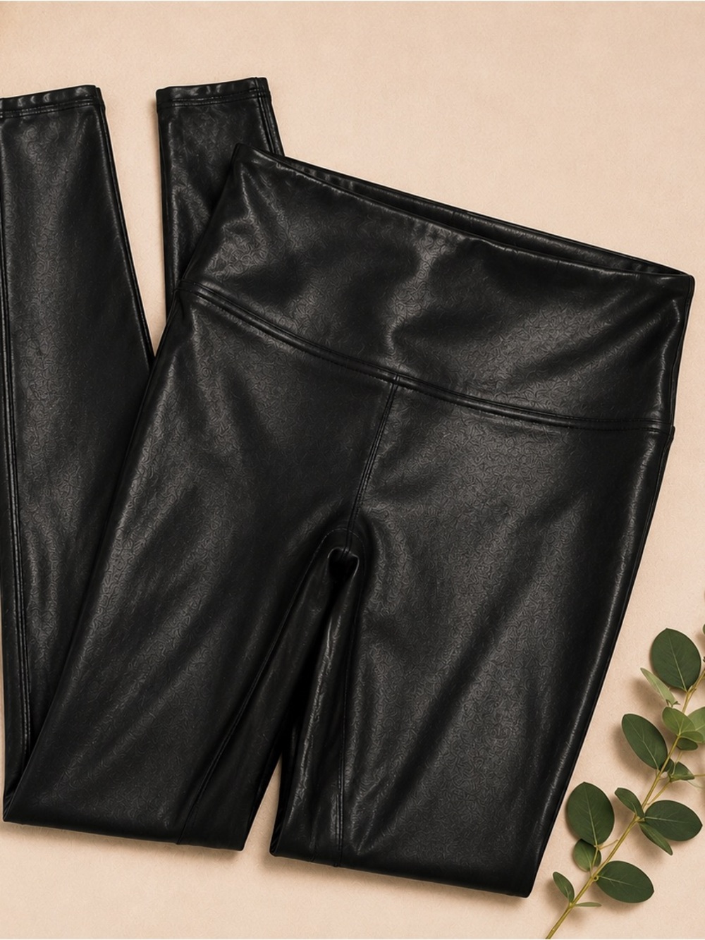 SPANX Black Faux Leather Leggings